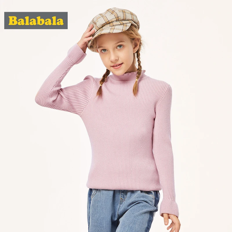 Balabala/детская одежда; вязаный свитер; Новинка года; сезон осень-зима; свитер для крупных девочек; Милая рубашка на подкладке