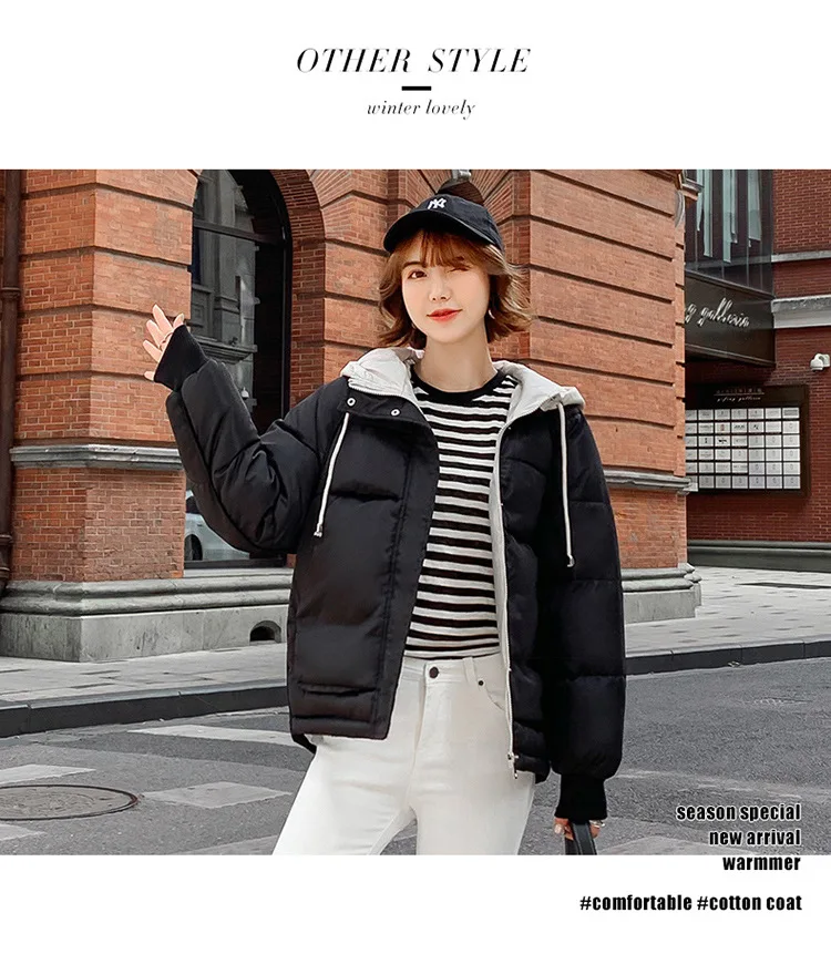 Photo Shoot down Jacket Korean-style Cotton-padded Clothes Short down Coat BF Students Cotton Coat Loose-Fit Dongdaemun New
