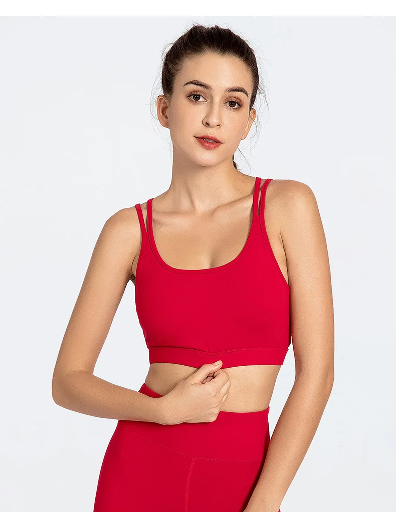 Women Sports Bra Push Up Yoga Tops Crop Active Wear Gym Fitness Shockproof Brassiere Shirt Running Bra Sportswear Female