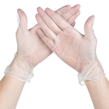 

60 PCS Transparent Disposable PVC Nitrile Gloves Dishwashing/Kitchen/Latex/Garden Gloves Universal for Home Cleaning