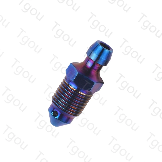 Tgou Titanium Bolt M8 M10 Pitch 1.0/1.25mm Motorcycle Brake Caliper Oil Drain Deflation Screws M10 Burn Blue