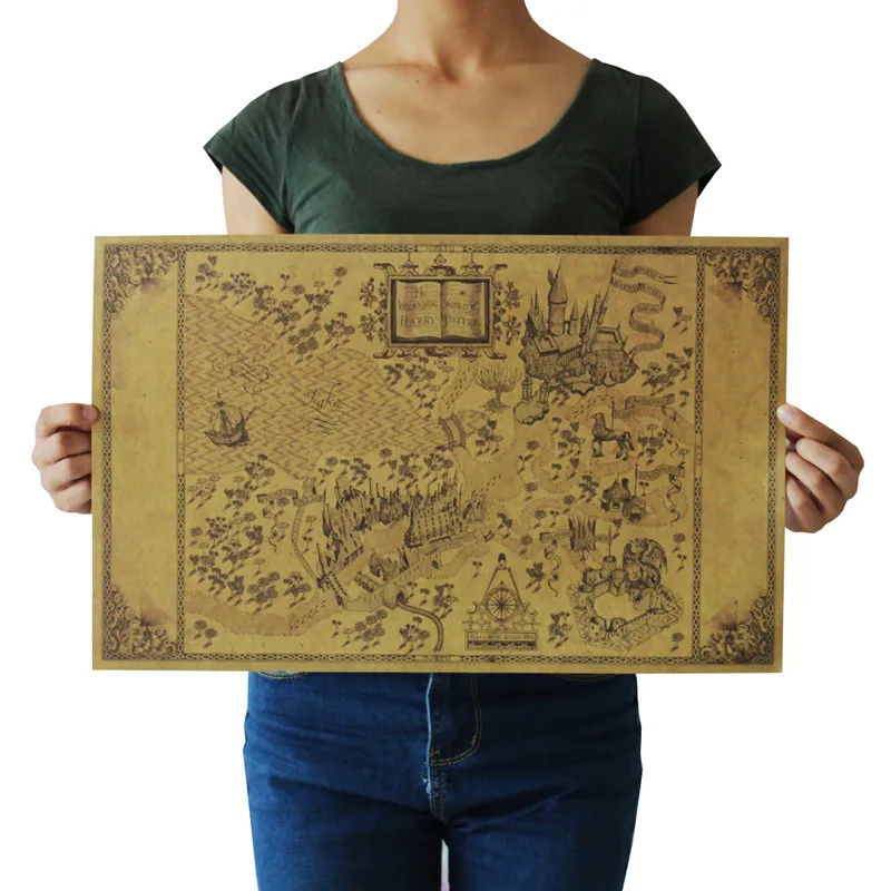 

Map Of The Wizarding World Of Around The Big Paper Poster Movie 51.5*32.5cm Classic Poster Vintage Retro Paper Craft