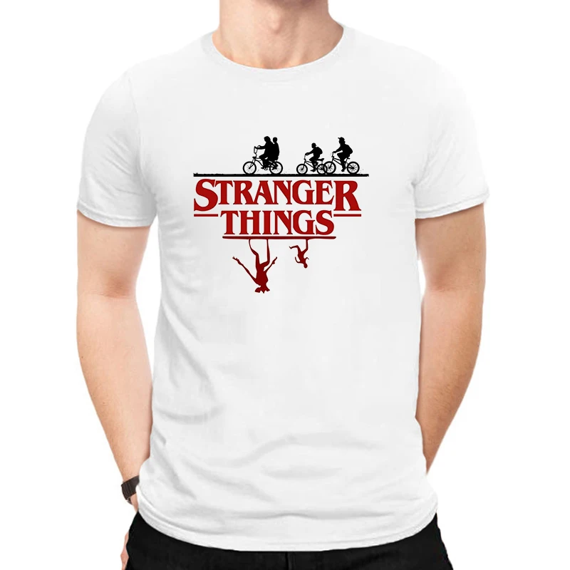 LUSLOS Stranger Things Футболка мужская футболка с буквенным принтом Модные мужские Футболки Уличная Harajuku футболки мужские футболки