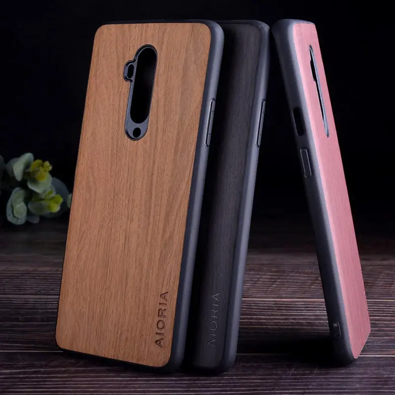 Деревянный чехол для Oneplus 7T pro, TPU+ PC+ wood, кожзам, чехлы для Oneplus 7T Pro