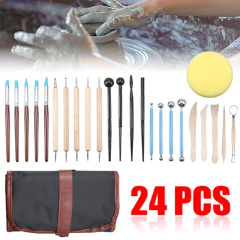 

24pcs/kit Ceramic Clay Carving Moulding Tool Set DIY Ceramic Tool Cutter For Professional Sculpture Carving Moulding Art Craft