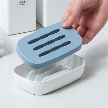 

Kitchen Quick Drain Soap Box Holder Case Container Soap Dish Plate Tray Protable Bathroom Shower Soap Dish Storage Plate Tray