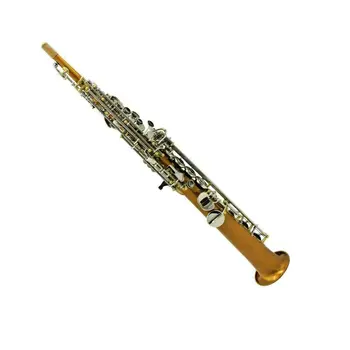 

Eastern music pro dark gold lacquer copper straight saxophone soprano nickel key