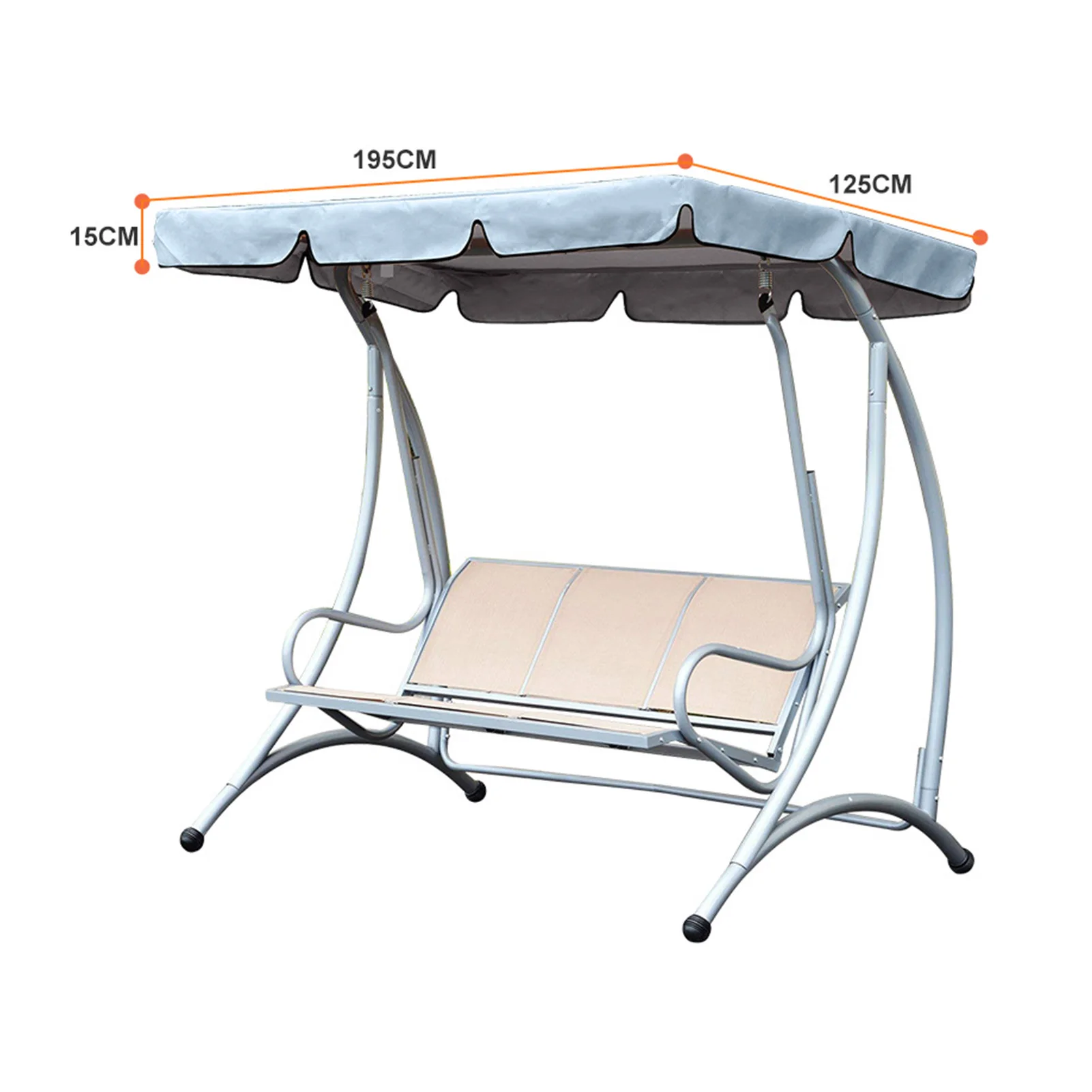 Garden Swing Canopy Top Cover Waterproof Outdoor Swing Chair Hammock Canopy Roof Replacement Chair Sun-shading