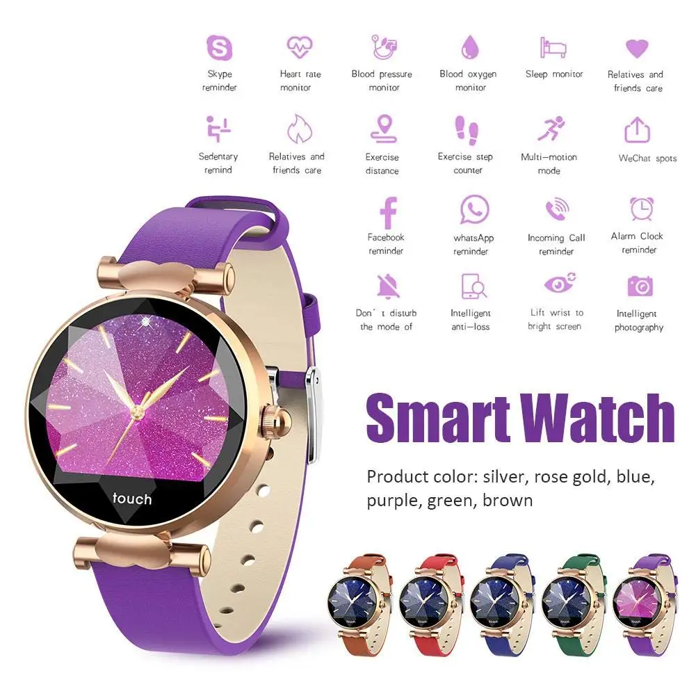 

Fashion Casual Smart Watch for Women with Heart Rate Blood Pressure Monitor Bracelet Fitness Tracker Female Smartwatch for Grils
