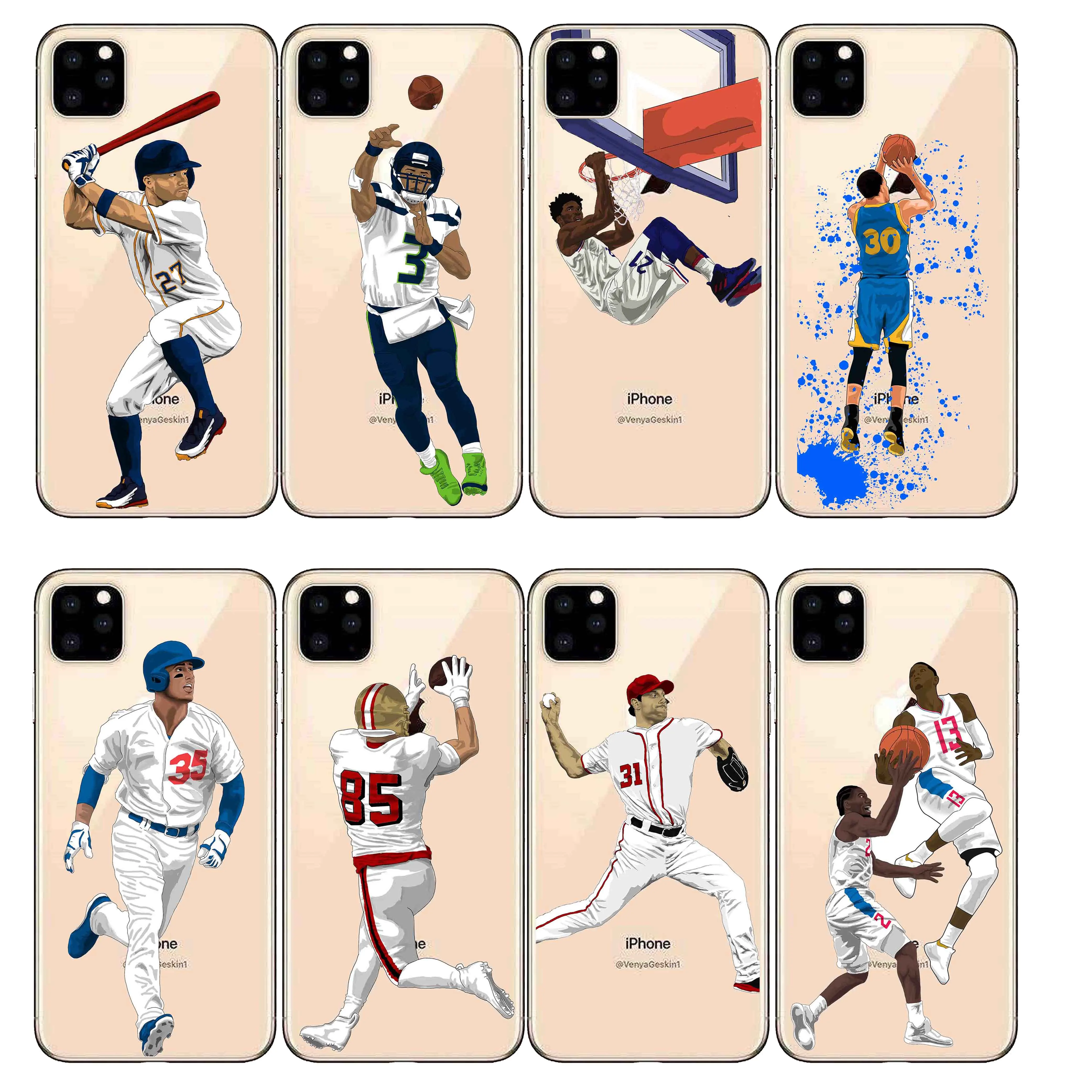 

Silicone Soft TPU Cover Case sportsman Silicone Case Coque for iphone 11 pro 11 XS MAX XR x 7P 8plus 6 6s se 5s