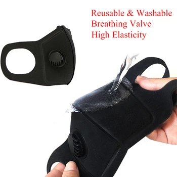 

3pcs Cycling Face Mask Anti Dust Pollution Reusable Washable Face Masks Outdoor Sport Protection with Breath Valve Mouth Cover