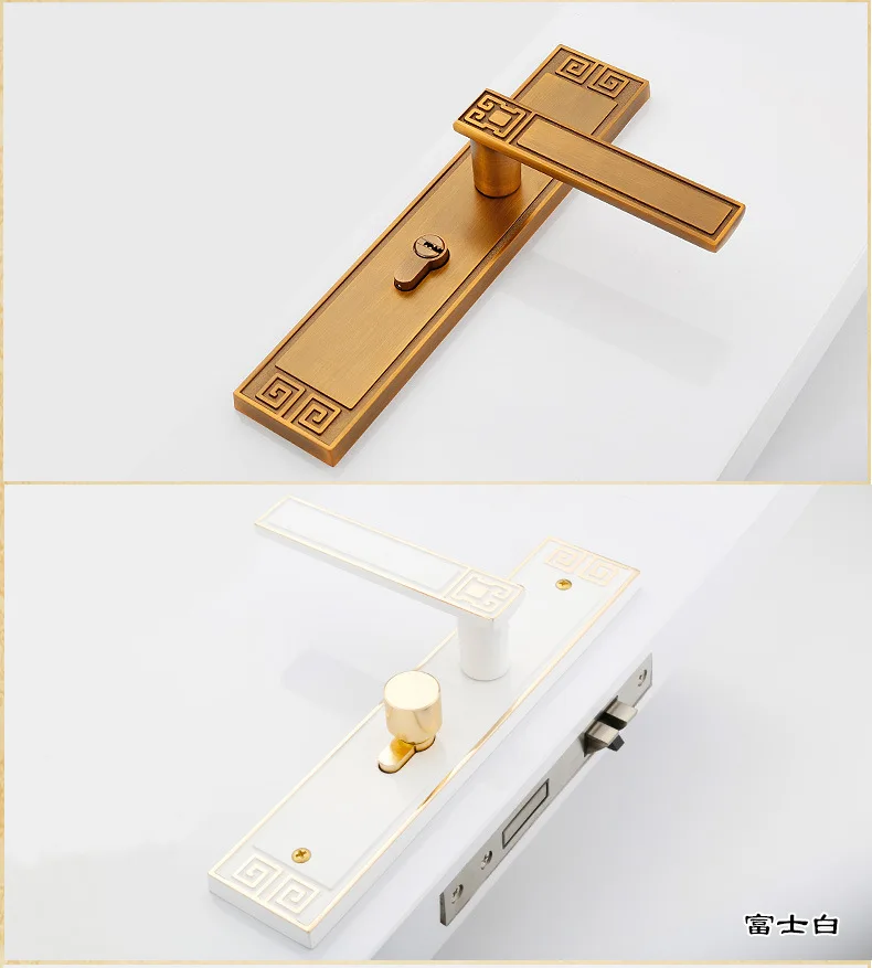 de alumínio, maçaneta interior da fechadura da porta de madeira, slides