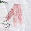 2021 New Summer 130*7 Ins Small Hairband Lovely Print Long Silk Scarf Wrist Ribbon Skinny Scarf For Women 1