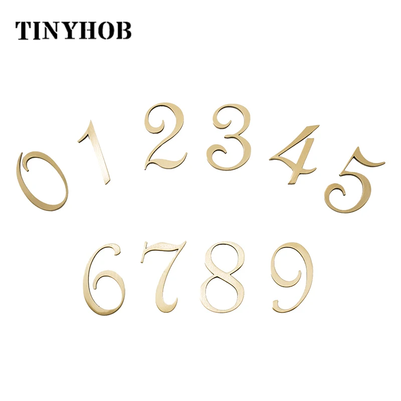 Цифры латунные золотистые в стиле ретро высота 1 96 дюйма/5 см|Дверные таблички| |