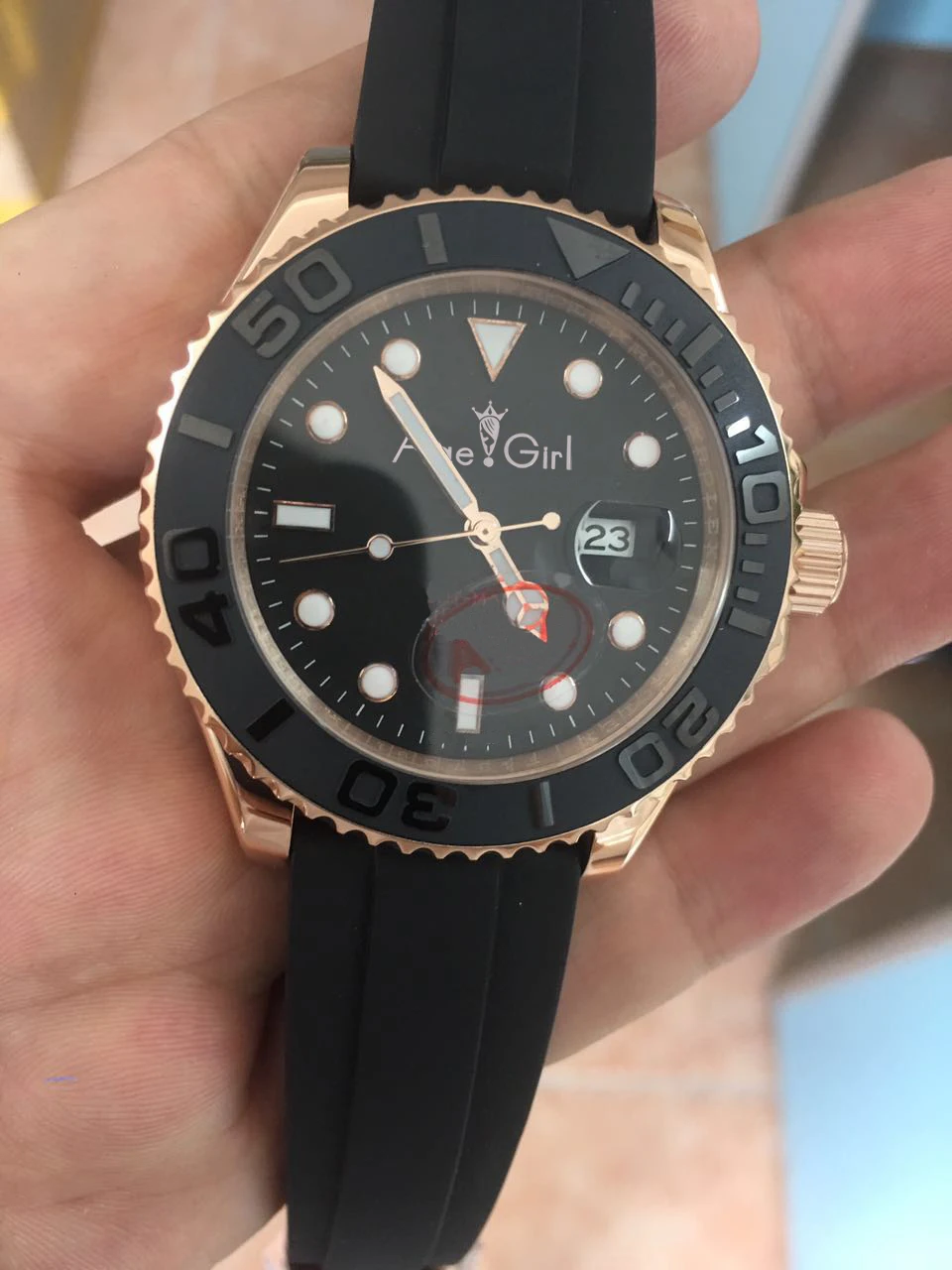 

Fashion Top Luxury New 40mm Black Dial Dot Rose Gold Ceramic Bezel Men Watch Automatic Mechanical Mens Watches AAA+ Quality