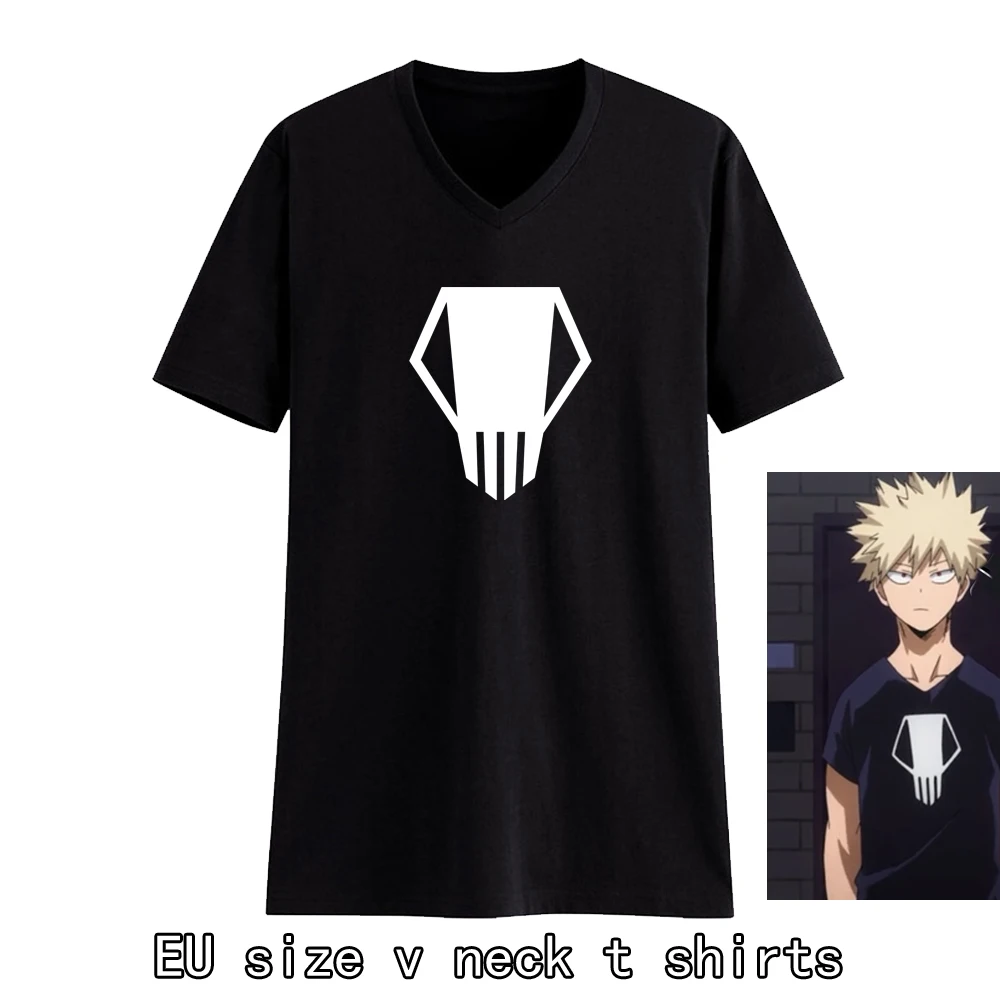 Футболки для косплея моя геройская академия футболка Bakugou Katsuki с V-образным