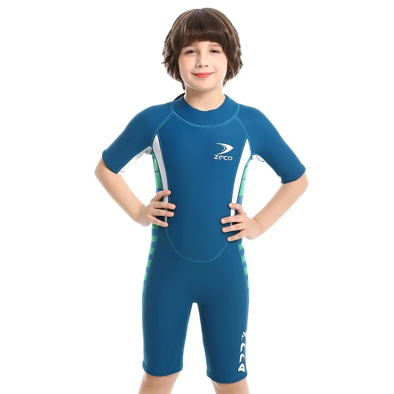 Гидрокостюм солнцезащитный костюм для мальчиков 2,5 мм, костюм для серфинга, детский неопреновый комбинезон, короткий костюм для подводного плавания