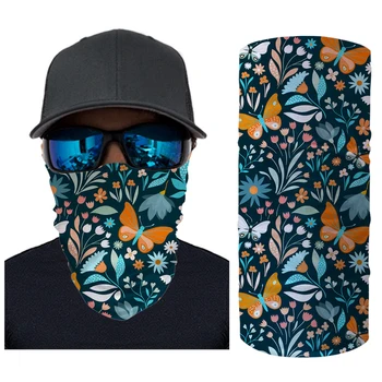 

Butterfly Pattern Cycling Face Mask Summer Scarf Sun Protection Printed Mouth Cover Breathable Hiking Riding Neck Mask Custom
