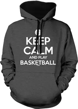 

Keep Calm and Play Basketball - Sports Unisex Two Tone Hoodie Sweatshirt (Charcoal/Black Strings, XXX-Large)