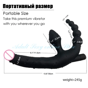 Strapless Strap on Dildo Realistic Dildo Vibrator Massager Lesbian 3 in 1 Vibrator G-Spot Stimulate Clitoris Sex Toy for Couple 6