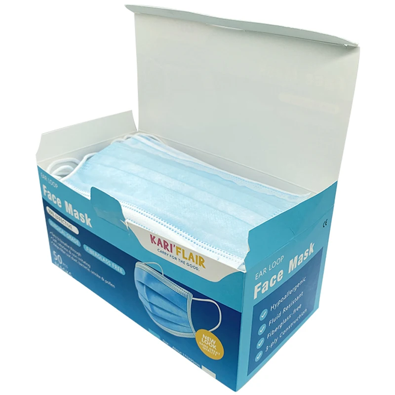 

50PCS=1BOX Disposable Mask Surgical 3-Ply PM2.5 Nonwoven Disposable Elastic Soft Mask Medical Fast Shipping All In Stock