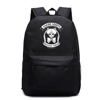

Sailor Moon Backpack School Book Bags Mochila Travel Bag Laptop Ribbon Ring Circle Boy Girls Pink Black Backpack