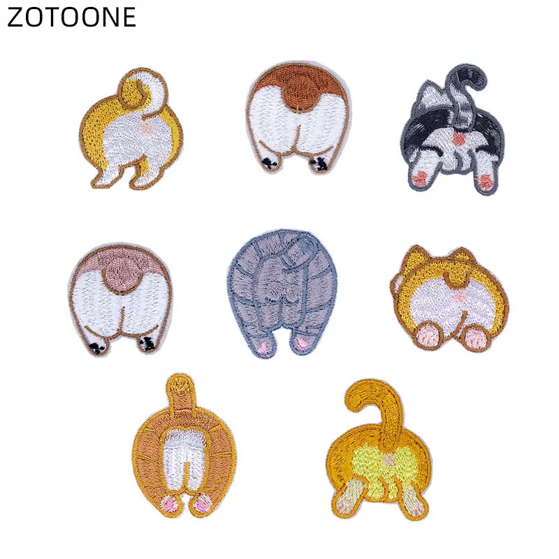 Lovely Animal Patch Embroidered Iron on Dog Badge Heat Transfer for Clothes DIY Corgi Patches Kids Bag Clothing Applique E | Дом и сад