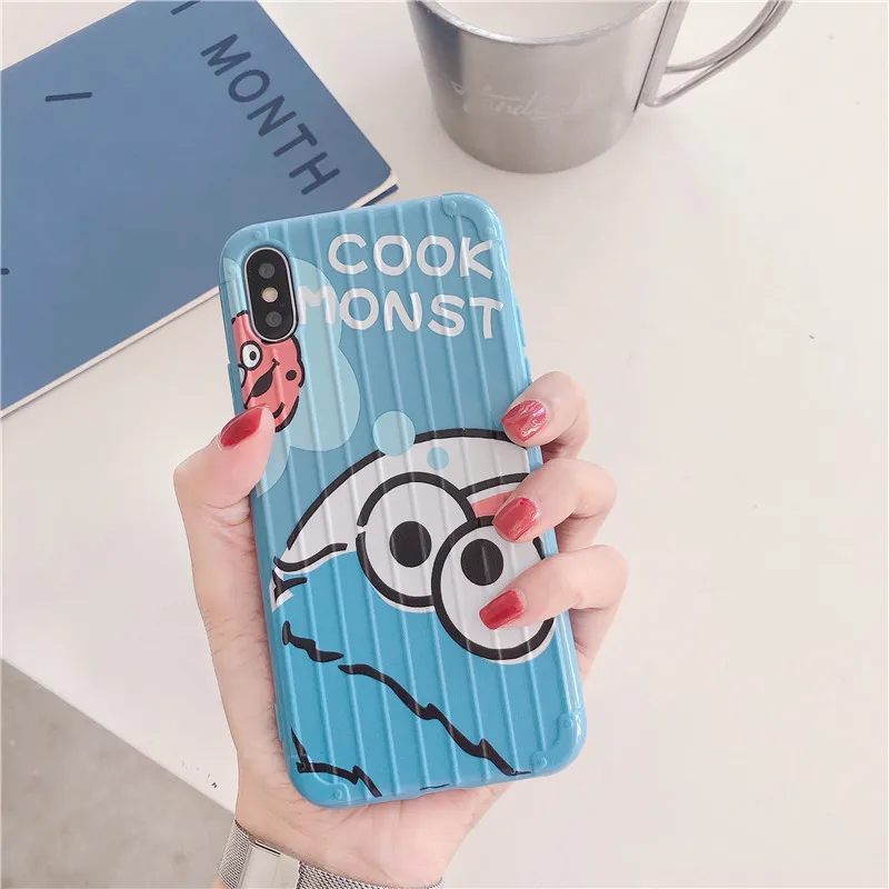 Мультяшный чемодан Улица Сезам чехол для телефона iphone 11 Pro XS MAX XR X 6 6S 7 8 Plus мягкий