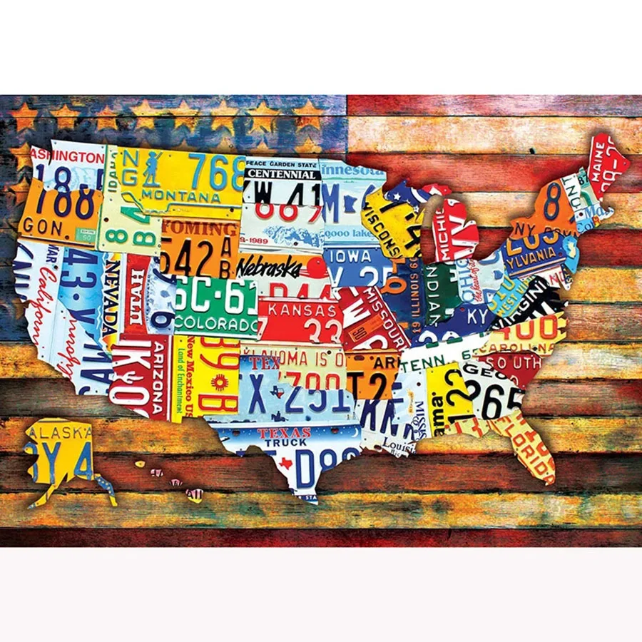 5D DIY Diamond Painting Map of America Full Square/Round Embroidery Cross Stitch Rhinestone Mosaic Decoration Art | Дом и сад
