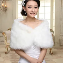 New Style Fur Shawl Wedding Dress Shawl Formal Dress Cheongsam Marriage Coat Bride Shawl White Autumn& Winter