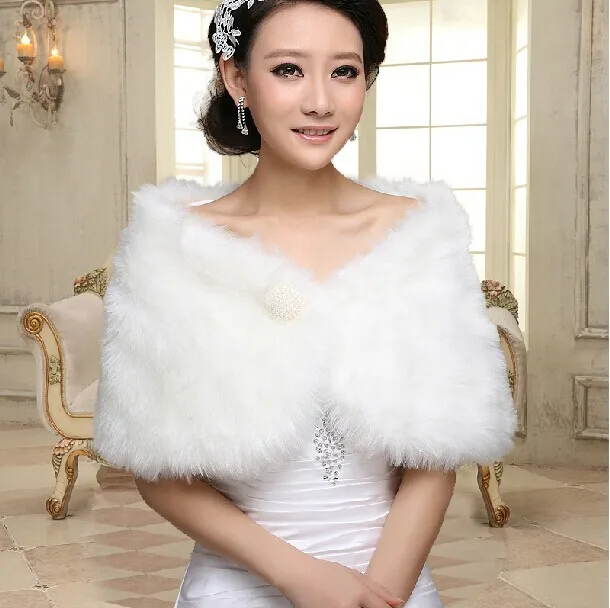 

2016 New Style Fur Shawl Wedding Dress Shawl Formal Dress Cheongsam Marriage Coat Bride Shawl White Autumn & Winter