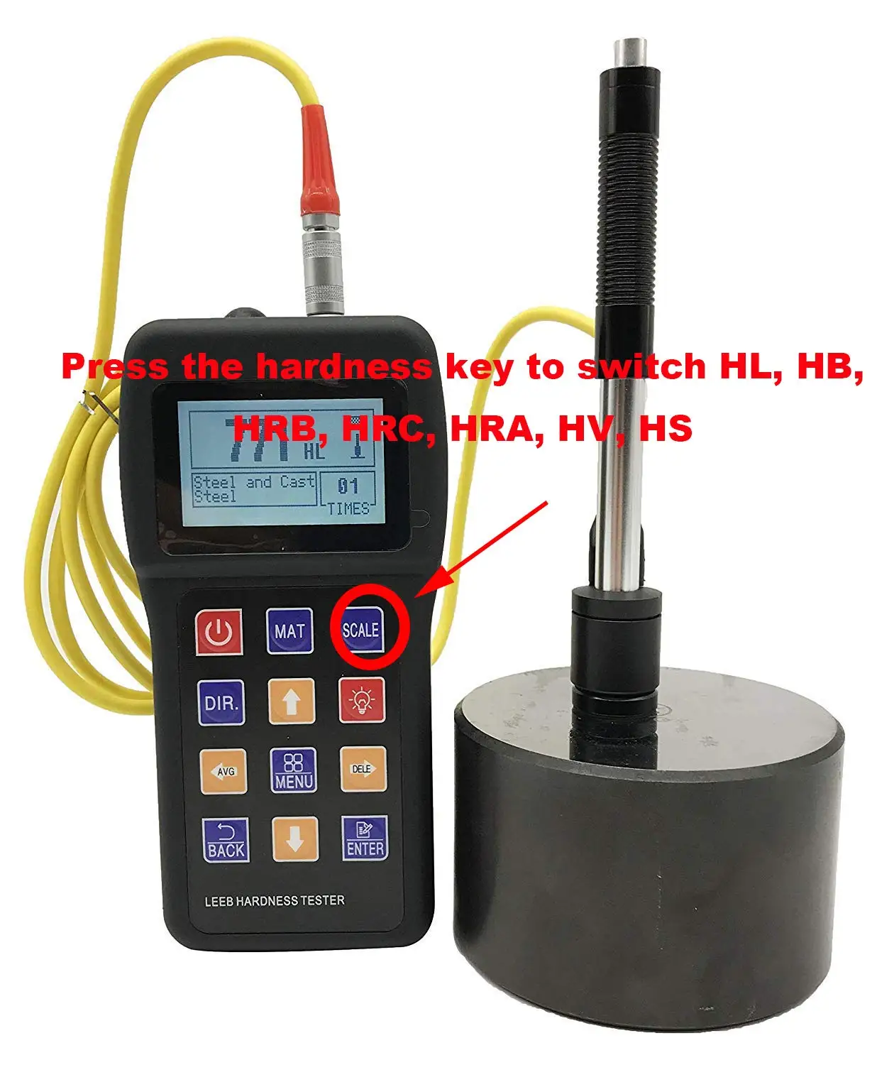 Backlit Leeb Hardness Tester Portable Digital Display Testing Equipment Metals Hardness Tester Gauge LCD Digital Hardness Measuring Meter High Contrast Segment Code LCD Screen Backlit Leeb Hardness Tester Portable Digital Display Testing Equipment Metals Hardness Tester Gauge LCD Digital Hardness Measuring Meter High Contrast Segment Code LCD Screen