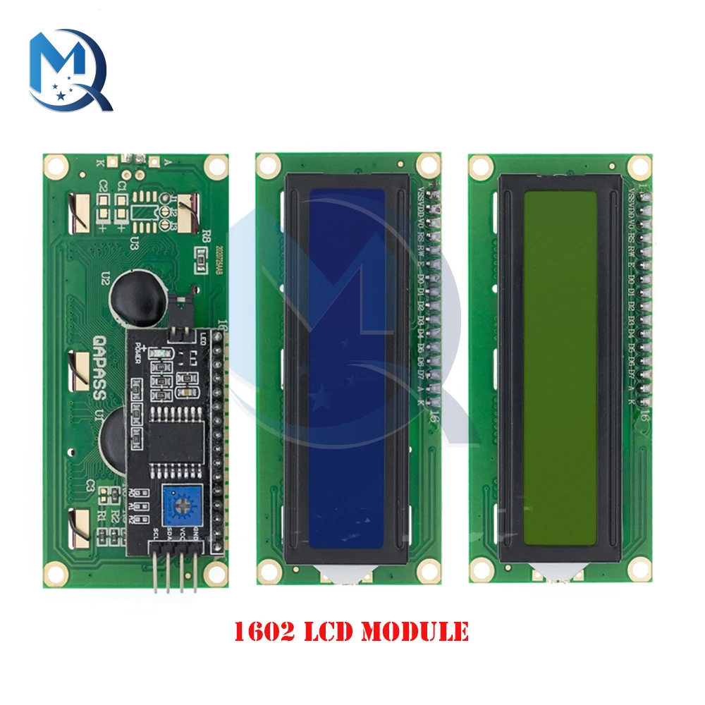 5V LCD1602 1602 LCD I2C Display Module Blue / Yellow Green Screen PCF8574T Backlight LED Srceen Board Background for Arduino lcd1602 lcd 1602 2004a 12864 lcd module hd44780 splc780d controller with pcf8574t i2c iic expansion board module