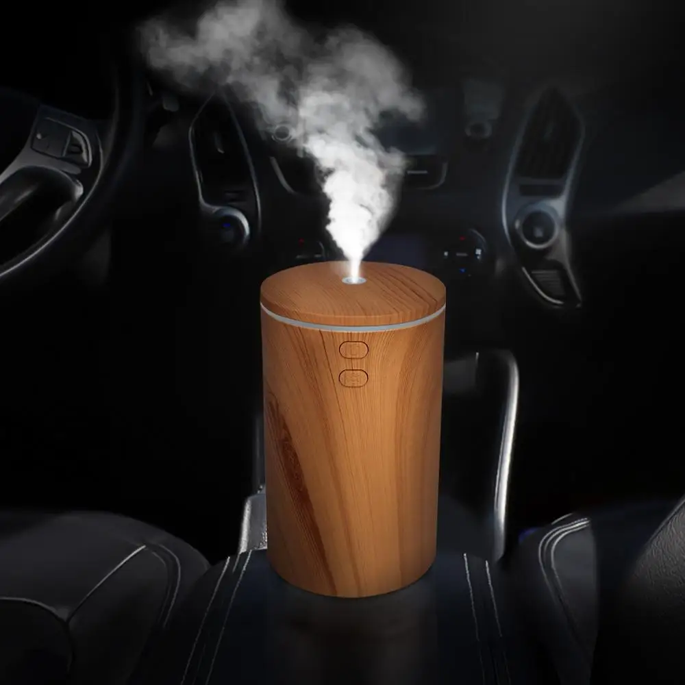 Grão de Madeira Umidificador de ar Difusor do Óleo Essencial de Cor Ultra-sônica Humidificador Usb Aroma Led Portátil Carro Difusor dc 5v 100ml