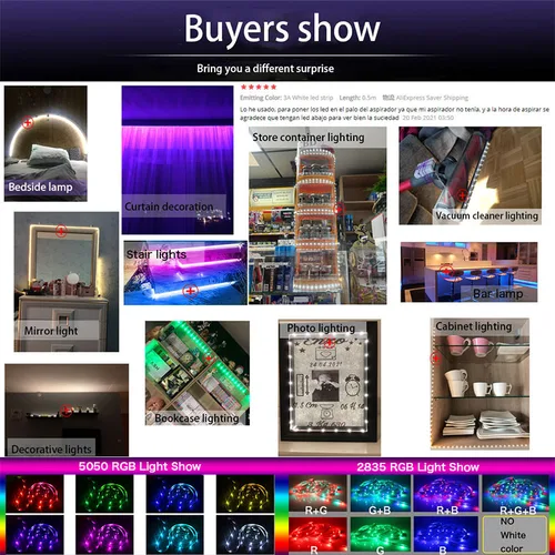 3AA 배터리 방수 LED 스트립 조명, 유연한 RGB 5V 조명, 원격 컨트롤러 리본 램프, 배경 조명, 야간 조명 6