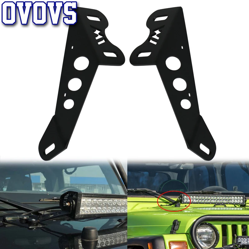 

20 Inch LED Light Bar Mounts Hood Mounting Bracket Fit for Engine Cover Hood For Jeep Wrangler JK 07-15