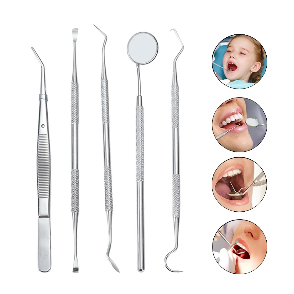 5 шт. набор стоматологических инструментов инструмент для удаления зубного камня рот зеркало стоматологические инструменты инструмент для удаления зубного камня нержавеющая сталь для личного использования