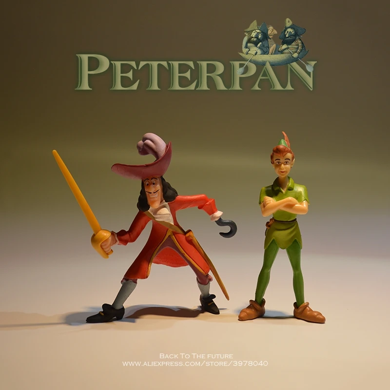 Disney Peter Pan And Captain Hook 9cm Pvc Action Figure Posture Model Anime Collection Figurine Toys Model For Children Gift Action Figures Aliexpress - peter pan roblox