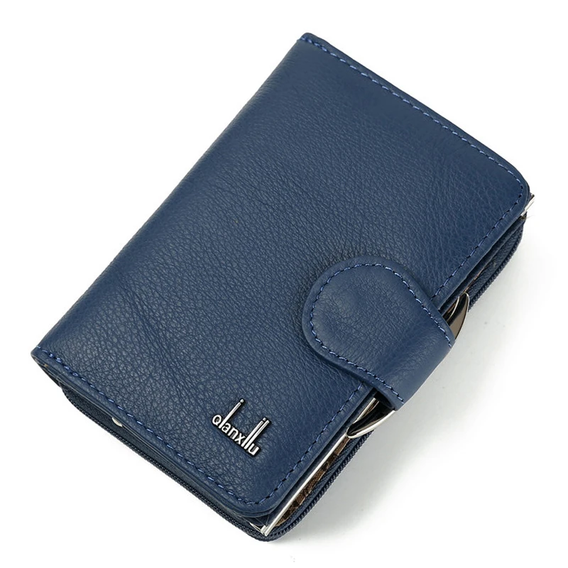 blue Женский кошелек, кошелек, кожаный кошелек, сумка для денег, короткий женский кошелек, держатель для карт, женский кошелек, короткий кошелек, сумочка - Цвет: blue