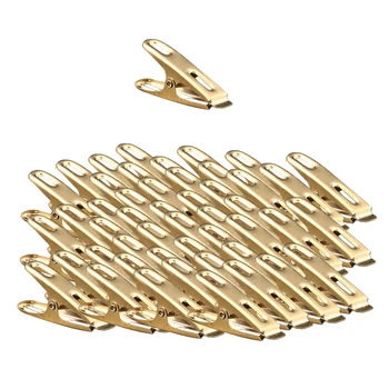 

40xWindproof Metal Wire Clamps Washing Line Clothes Pegs Pins Clips