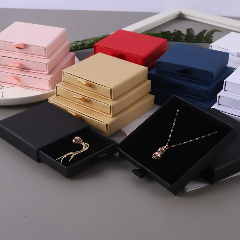 12pcs Necklace Bracelet Box Bracelet Black Custom Drawer Box Jewlery Organizer Jewelry Boxes and Packaging Earrings Display