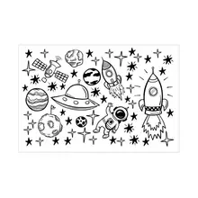 Космическая Настенная Наклейка для мальчика комната наружное пространство детская декоративная настенная наклейка ракета корабль астронавт виниловая наклейка планета Decoratio