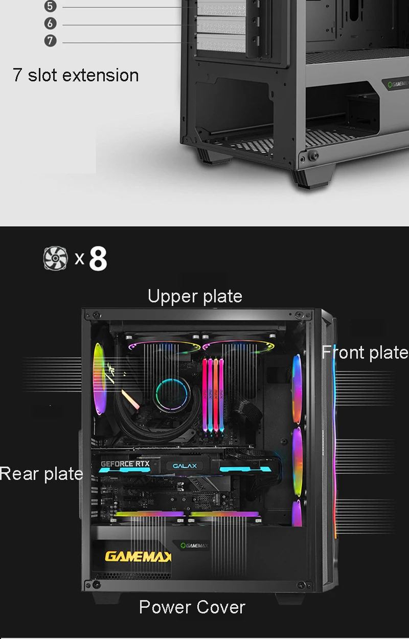 36*21*44 см diy игровой компьютер RGB PC чехол шасси сторона прозрачный закаленное стекло gabinete gamer computadora MicroATX, ATX, ITX