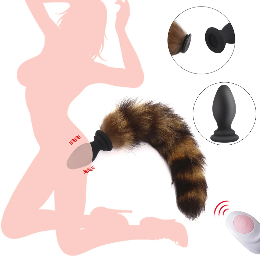 fox tail anal plug BDSM Wireless Remote Vibrating Butt Plug Anus Dilator For Couples Adult Game Cosplay Accessories Sex Toy |