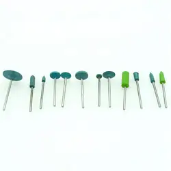 12 - Piece Fine Grit Silicone Polishing Wheel Set (Green)