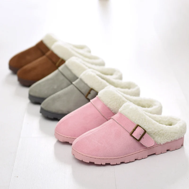 Теплые домашние тапочки; домашняя Уличная обувь; zapatillas mujer; женские зимние теплые меховые домашние тапочки; удобная плюшевая обувь с пряжкой для пары