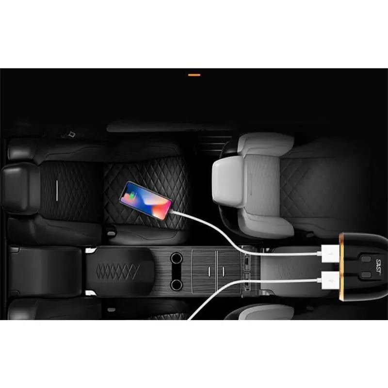 USB Автомобильное зарядное устройство прикуриватель сплиттер адаптер 2 гнезда Тип C 4.8A Мульти Розетка