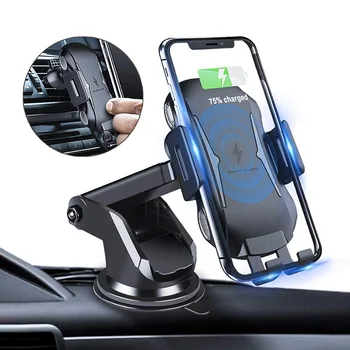 

10 Automatic Clamping Car Charger For Samsung s8 s9+ Huawei Xiaomi Rotation Car Holder Phone QI Wireless Charger Quick Charging