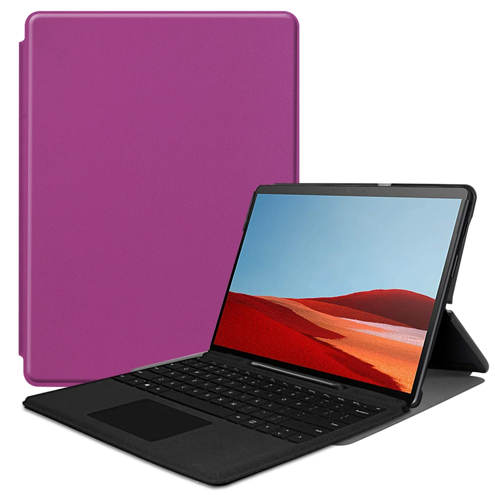 Для Surface Pro X Slim Fit чехол из искусственной кожи чехол-книжка для планшета с держателем для ручки совместимый с типом чехол для клавиатуры Fundas - Цвет: 06