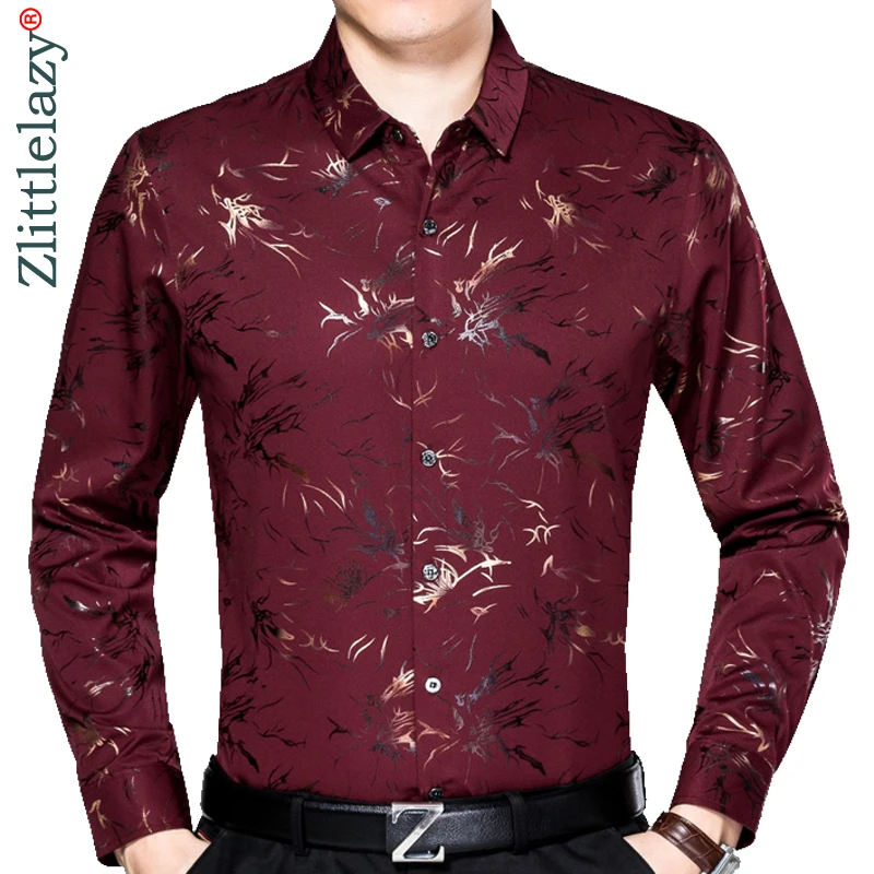 2020 Мужская модная брендовая Повседневная Деловая приталенная рубашка Camisa с